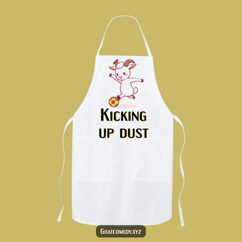 Funny Goat Kicking Ball Apron: Cook with Playful Spirit and Laughter