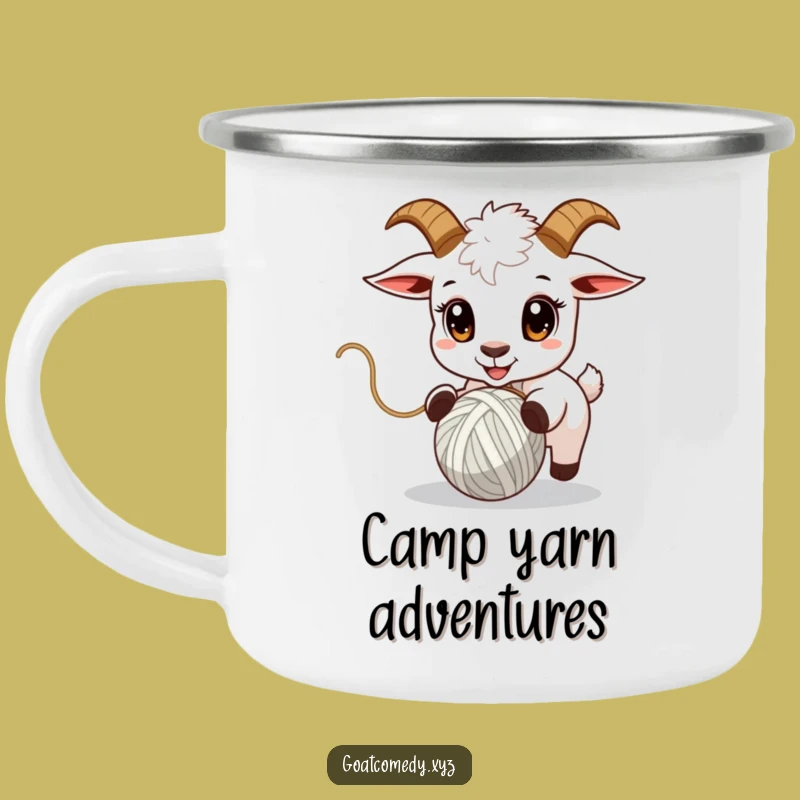 Funny Yarn Goat Camping Mug: Crafty Outdoor Fun for a Perfect Gift