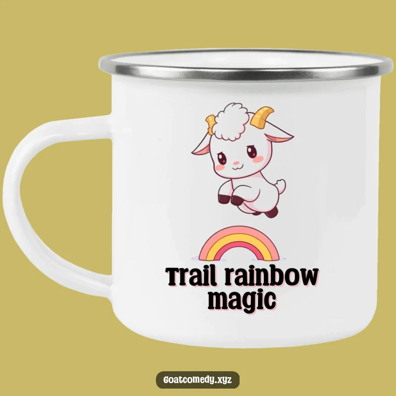 Funny Goat Rainbow Camping Mug: Whimsical Adventure Fun for a Perfect Gift