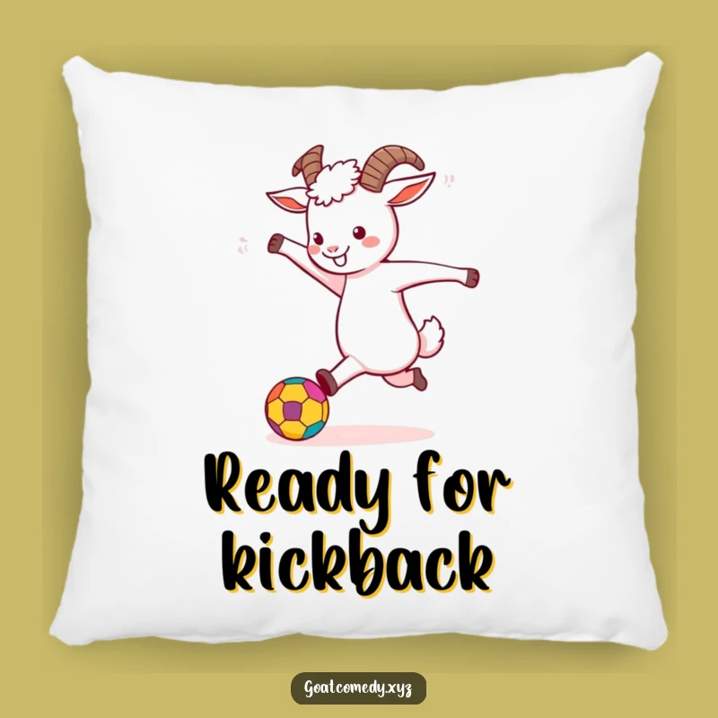 Funny Goat Kicking Ball Pillow: Snuggle with Playful Comfort and Laughter