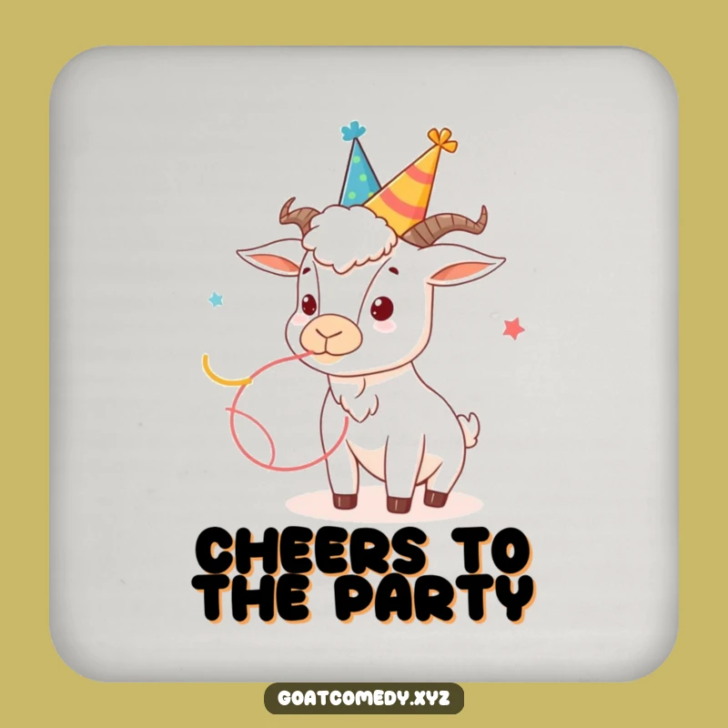 Funny Party Goat Coaster: Protect Surfaces with Hilarious Celebration Art