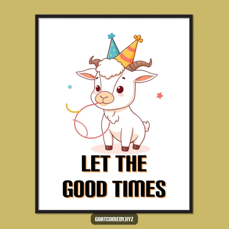 Funny Party Goat Poster: Hilarious Celebration Art for Your Walls