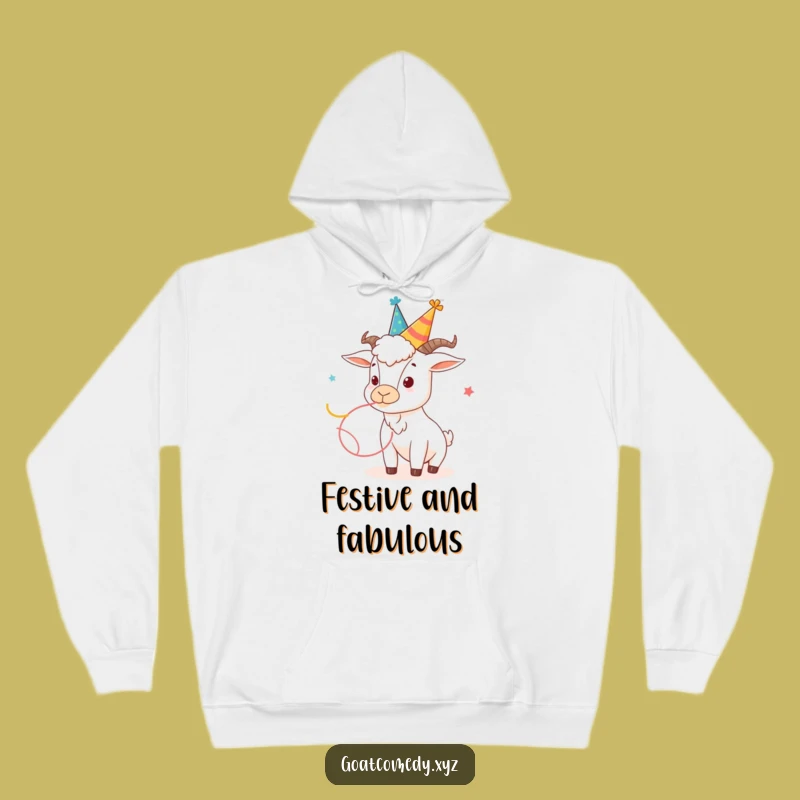 Funny Party Goat Hoodie: Stay Cozy and Festive with this Hilarious Design