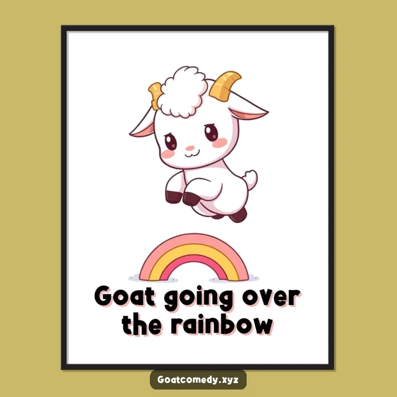 Free Printable Wall Art: Leaping Goat Kid - Funny & Whimsical Downloadable Decor