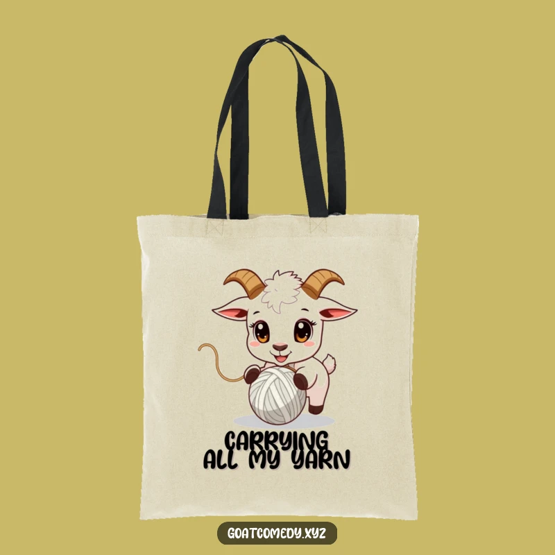 Funny Yarn Goat Tote Bag: Carry Your Craft Supplies with Hilarious Style